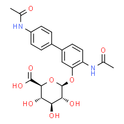 beta-D-Glucopyranosiduronic acid, 4,4'-bis(acetylamino)(1,1'-biphenyl)-3-yl结构式