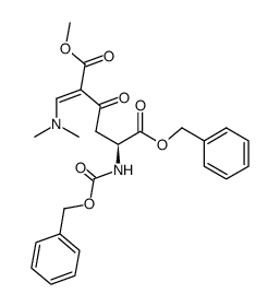 6-benzyl 1-methyl (2E,5S)-2-[(dimethylamino)methylidene]-5-benzyloxycarbonylamino-3-oxohexanedioate Structure