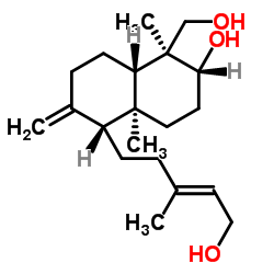 ent-Labda-8(17),13E-diene-3β,15,18-triol Structure