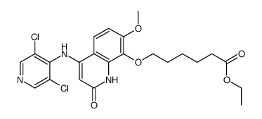 ethyl 6-(4-(3,5-dichloropyridin-4-ylamino)-7-methoxy-2-oxo-1,2-dihydroquinolin-8-yloxy)hexanoate Structure