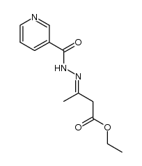 3-nicotinoylhydrazono-butyric acid ethyl ester Structure