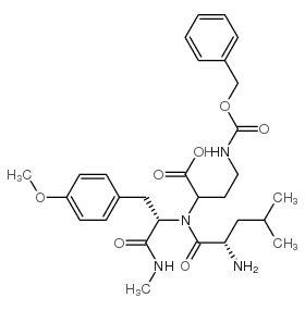 N-(3-N-(benzyloxycarbonyl)amino-1-carboxypropyl)leucyl-O-methyltyrosine N-methylamide Structure