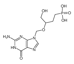 [3-[(2-amino-6-oxo-3H-purin-9-yl)methoxy]-4-hydroxy-butyl]phosphonic a cid结构式