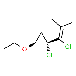 Cyclopropane, 1-chloro-1-(1-chloro-2-methyl-1-propenyl)-2-ethoxy-, cis- (9CI) Structure