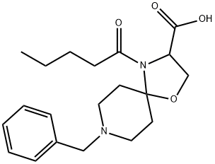 8-benzyl-4-pentanoyl-1-oxa-4,8-diazaspiro[4.5]decane-3-carboxylic acid Structure