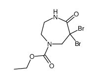 ethyl 6,6-dibromo-5-oxo-1,4-diazepane-1-carboxylate Structure