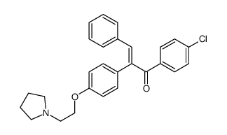 (E)-1-(4-chlorophenyl)-3-phenyl-2-[4-(2-pyrrolidin-1-ylethoxy)phenyl]prop-2-en-1-one Structure