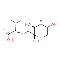 β-D-Fructopyranose, 1- S-[(1 S )-1-carboxy-2- methylpropyl]-1-thio-"结构式