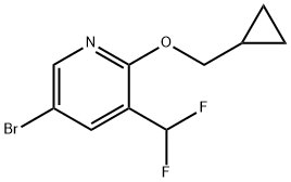 5-Bromo-2-(cyclopropylmethoxy)-3-(difluoromethyl)pyridine结构式