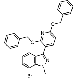 3-(2,6-双(苄氧基)吡啶-3-基)-7-溴-1-甲基-1H-吲唑结构式