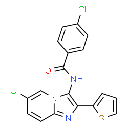 4-chloro-N-[6-chloro-2-(thiophen-2-yl)imidazo[1,2-a]pyridin-3-yl]benzamide Structure