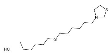 3-(6-hexylsulfanylhexyl)-1,3-thiazolidine,hydrochloride Structure