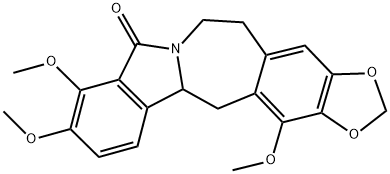 5,6,12b,13-Tetrahydro-9,10,14-trimethoxy-8H-1,3-dioxolo[4,5-h]isoindolo[1,2-b][3]benzazepin-8-one structure