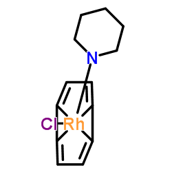 Chloro[(1,2,5,6-η)-2,4,6,8-cyclooctatetraene-1,2,5,6-tetrayl]1-piperidinylrhodium Structure