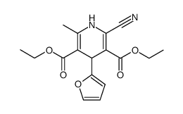 diethyl 2-methyl-4-(furan-2-yl)-6-cyano-1,4-dihydropyridine-3,5-dicarboxylate结构式