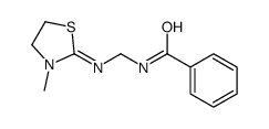 N-[[(3-methyl-1,3-thiazolidin-2-ylidene)amino]methyl]benzamide Structure