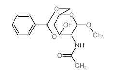 a-D-Glucopyranoside, methyl2-(acetylamino)-2-deoxy-4,6-O-(phenylmethylene)-结构式