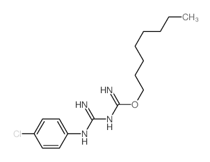 N-[N-(4-chlorophenyl)carbamimidoyl]-1-octoxy-methanimidamide Structure