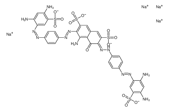 4-Amino-3,6-bis[[4-[(2,4-diamino-5-sulfophenyl)azo]phenyl]azo]-5-hydroxy-2,7-naphthalenedisulfonic acid tetrasodium salt结构式