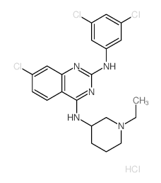 7-chloro-N-(3,5-dichlorophenyl)-N-(1-ethyl-3-piperidyl)quinazoline-2,4-diamine结构式