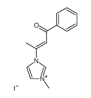 1-(3-phenyl-3-oxo-1-buten-1-yl)-3-methylimidazolium iodide Structure