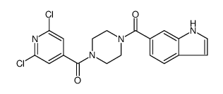 Methanone, [4-[(2,6-dichloro-4-pyridinyl)carbonyl]-1-piperazinyl]-1H-indol-6-yl Structure