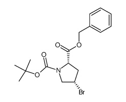 (2S,4S)-1-(tert-butoxycarbonyl)-4-bromoproline benzyl ester structure