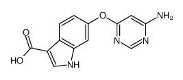 6-(6-氨基-嘧啶-4-基氧基)-1H-吲哚-3-羧酸结构式