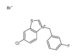 6-chloro-3-[(3-fluorophenyl)methyl]-1,3-benzothiazol-3-ium,bromide结构式