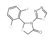 2-(2-chloro-6-fluoro-phenyl)-3-(1,3,4-thiadiazol-2-yl)thiazolidin-4-one结构式