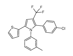 2-(4-chlorophenyl)-3-(trifluoromethyl)-5-(thiophen-2-yl)-1-(m-tolyl)-1H-pyrrole结构式