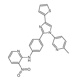 N-(4-(1-(6-methylpyridin-3-yl)-4-(thiophen-2-yl)-1H-imidazol-2-yl)phenyl)-3-nitropyridin-2-amine结构式