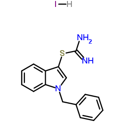 1-Benzyl-1H-indol-3-yl carbamimidothioate hydroiodide (1:1)结构式