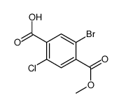 Benzoic acid, 5-bromo-2-chloro-4-(Methoxycarbonyl)- Structure