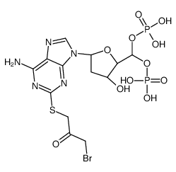 2-((3-bromo-2-oxopropyl)thio)adenosine 2',5'-bisphosphate Structure