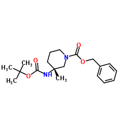 (R)3-(叔丁基氧代甲酸)氨基-3-甲基哌啶-1-甲酸苯甲基酯图片