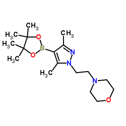 4-{2-[3,5-Dimethyl-4-(4,4,5,5-tetramethyl-1,3,2-dioxaborolan-2-yl)-1H-pyrazol-1-yl]ethyl}morpholine结构式