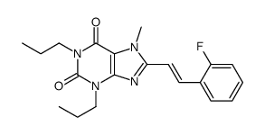 8-[(E)-2-(2-fluorophenyl)ethenyl]-7-methyl-1,3-dipropylpurine-2,6-dione Structure