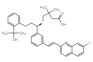 4-({(1R)-1-{3-[(E)-2-(7-氯-2-喹啉基)乙烯基]苯基}-3-[2-(2-羟基-2-丙基)苯基]丙基}硫基)-3,3-二甲基丁酸结构式