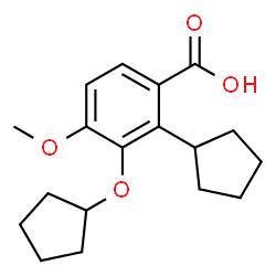 2-Cyclopentyl-3-(cyclopentyloxy)-4-methoxybenzoic acid结构式