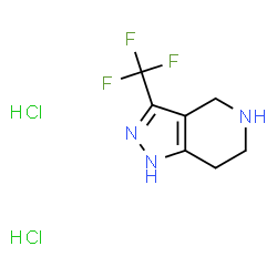 1H-​Pyrazolo[4,​3-​c]​pyridine, 4,​5,​6,​7-​tetrahydro-​3-​(trifluoromethyl)​-​, hydrochloride (1:2) structure