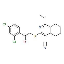 3-{[2-(2,4-dichlorophenyl)-2-oxoethyl]sulfanyl}-1-ethyl-5,6,7,8-tetrahydroisoquinoline-4-carbonitrile Structure