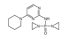 N-[bis(aziridin-1-yl)phosphoryl]-4-piperidin-1-ylpyrimidin-2-amine结构式