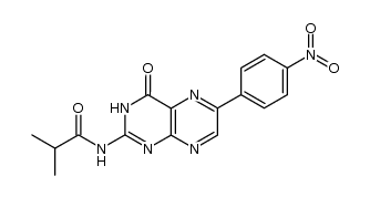 N-[3,4-dihydro-6-(4-nitrophenyl)-4-oxopteridin-2-yl]-2-methylpropanamide Structure