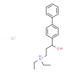 alpha-(2-(Diethylamino)ethyl)-4-biphenylmethanol hydrochloride结构式