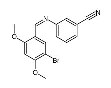 3-[(5-bromo-2,4-dimethoxyphenyl)methylideneamino]benzonitrile Structure