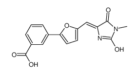 3-[5-[(1-methyl-2,5-dioxoimidazolidin-4-ylidene)methyl]furan-2-yl]benzoic acid结构式