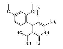 6-amino-5-cyano-4-(2,4-dimethoxyphenyl)-2-sulfanylidene-3,4-dihydro-1H-pyridine-3-carboxamide Structure