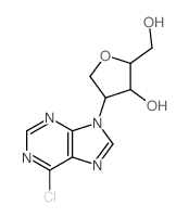 D-Arabinitol,1,4-anhydro-2-(6-chloro-9H-purin-9-yl)-2-deoxy- (9CI) Structure