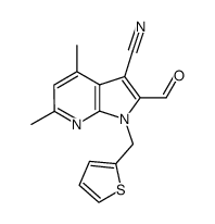 3-cyano-4,6-dimethyl-1-(2-thienylmethyl)-1H-pyrrolo[2,3-b]pyridine-2-carboxyaldehyde Structure